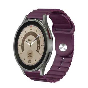For Samsung Galaxy Watch 5 Pro 45mm 20mm Corrugated Silicone Watch Band(Purple)