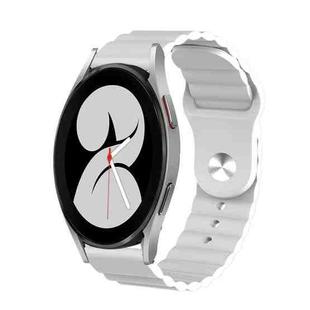 For Samsung Galaxy Watch 4 40mm 20mm Corrugated Silicone Watch Band(White)