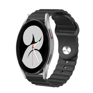 For Samsung Galaxy Watch 4 40mm 20mm Corrugated Silicone Watch Band(Black)