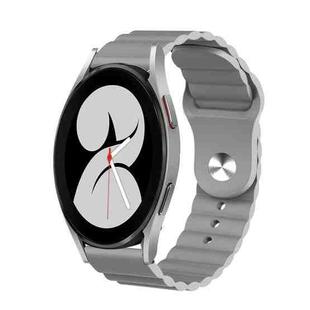 For Samsung Galaxy Watch 4 40mm 20mm Corrugated Silicone Watch Band(Grey)