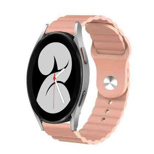 For Samsung Galaxy Watch 4 40mm 20mm Corrugated Silicone Watch Band(Sand Pink)