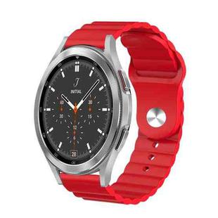 For Samsung Galaxy Watch 4 Classic 46mm 20mm Corrugated Silicone Watch Band(Red)