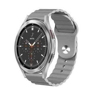 For Samsung Galaxy Watch 4 Classic 46mm 20mm Corrugated Silicone Watch Band(Grey)