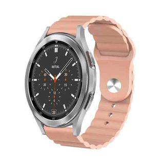 For Samsung Galaxy Watch 4 Classic 46mm 20mm Corrugated Silicone Watch Band(Sand Pink)