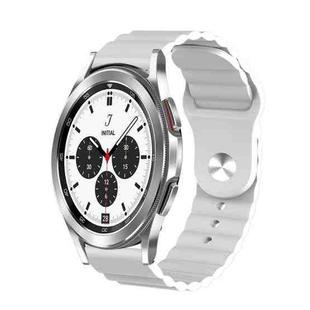 For Samsung Galaxy Watch 4 Classic 42mm 20mm Corrugated Silicone Watch Band(White)