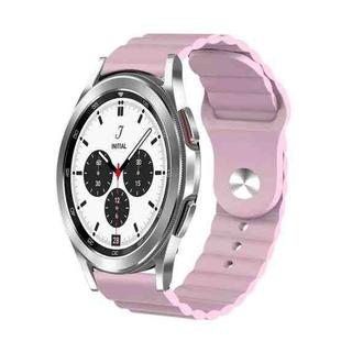 For Samsung Galaxy Watch 4 Classic 42mm 20mm Corrugated Silicone Watch Band(Pink)
