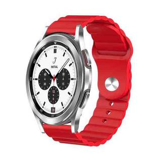 For Samsung Galaxy Watch 4 Classic 42mm 20mm Corrugated Silicone Watch Band(Red)