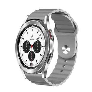 For Samsung Galaxy Watch 4 Classic 42mm 20mm Corrugated Silicone Watch Band(Grey)