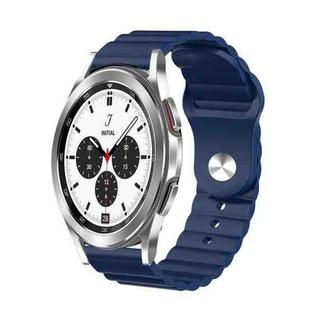 For Samsung Galaxy Watch 4 Classic 42mm 20mm Corrugated Silicone Watch Band(Blue)