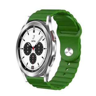 For Samsung Galaxy Watch 4 Classic 42mm 20mm Corrugated Silicone Watch Band(Green)