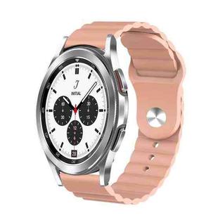 For Samsung Galaxy Watch 4 Classic 42mm 20mm Corrugated Silicone Watch Band(Sand Pink)