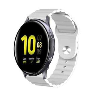 For Samsung Galaxy Watch Active 2 20mm Corrugated Silicone Watch Band(White)