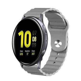For Samsung Galaxy Watch Active 2 20mm Corrugated Silicone Watch Band(Grey)