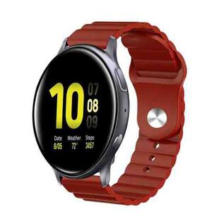 For Samsung Galaxy Watch Active 2 20mm Corrugated Silicone Watch Band(Burgundy)