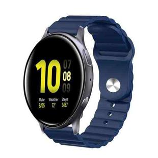 For Samsung Galaxy Watch Active 2 20mm Corrugated Silicone Watch Band(Blue)