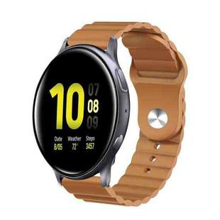 For Samsung Galaxy Watch Active 2 20mm Corrugated Silicone Watch Band(Brown)