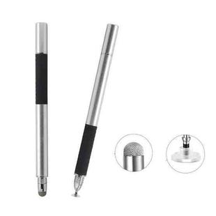 AT-31 Conductive Cloth Head + Precision Sucker Capacitive Pen Head 2-in-1 Handwriting Stylus(Silver Gray)