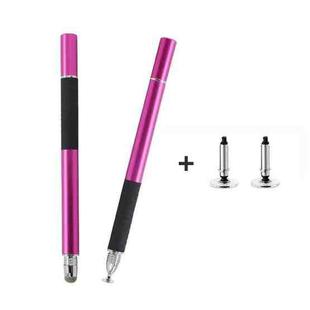 AT-31 Conductive Cloth Head + Precision Sucker Capacitive Pen Head 2-in-1 Handwriting Stylus with 2 Pen Head(Rose Red)
