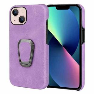 Ring Holder PU Phone Case For iPhone 14 Max(Purple)