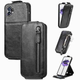 For Nothing Phone 1 Zipper Wallet Vertical Flip Leather Phone Case(Black)