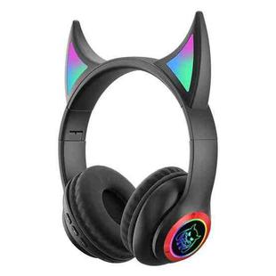 STN25 Devil Ear RGB Light Wireless Music Headset For Children with Mic(Black)