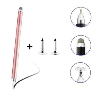 AT-32 3-in-1 Precision Sucker Capacitive Pen + Conductive Cloth Head + Handwriting Signature Pen Mobile Phone Touch Screen Pen with 2 Pen Head(Rose Gold)