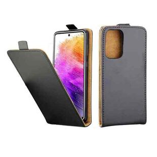 For Samsung Galaxy A73 5G Vertical Flip Leather Phone Case with Card Slot(Black)