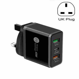 45W PD3.0 + 2 x QC3.0 USB Multi Port Quick Charger, UK Plug(Black)