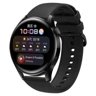 For Huawei Watch3 22mm Waterproof Sports Silicone Watch Band(Black)