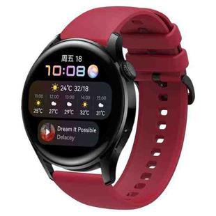 For Huawei Watch3 22mm Waterproof Sports Silicone Watch Band(Wine Red)