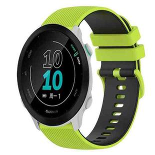For Garmin Forerunner 158 20mm Checkered Two-Color Silicone Watch Band(Lime Green+Black)