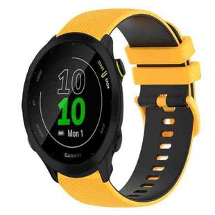 For Garmin Forerunner 55 20mm Checkered Two-Color Silicone Watch Band(Yellow+Black)