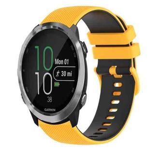 For Garmin Forerunner 645 Music 20mm Checkered Two-Color Silicone Watch Band(Yellow+Black)