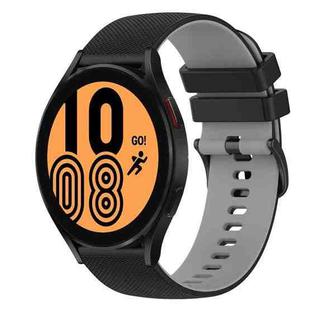 For Samsung Galaxy Watch4 40mm 20mm Checkered Two-Color Silicone Watch Band(Black+Grey)