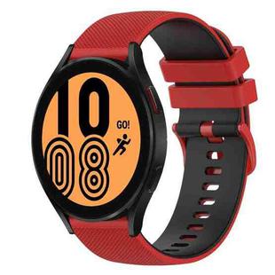 For Samsung Galaxy Watch4 40mm 20mm Checkered Two-Color Silicone Watch Band(Red+Black)