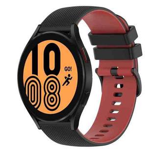 For Samsung Galaxy Watch4 44mm 20mm Checkered Two-Color Silicone Watch Band(Black+Red)