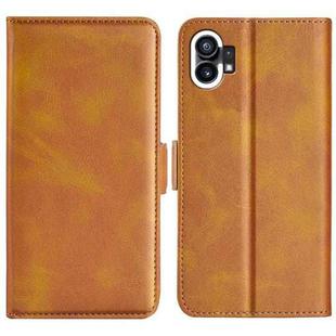 For Nothine Phone 1 Dual-side Magnetic Buckle Leather Phone Case(Yellow)