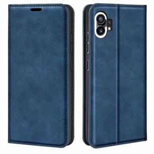 For Nothine Phone 1 Retro-skin Magnetic Suction Leather Phone Case(Dark Blue)