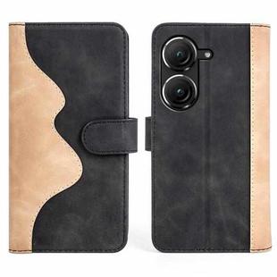 For Asus Zenfone 9 Stitching Horizontal Flip Leather Phone Case(Black)