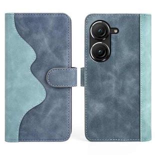 For Asus Zenfone 9 Stitching Horizontal Flip Leather Phone Case(Blue)