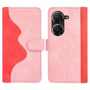 For Asus Zenfone 9 Stitching Horizontal Flip Leather Phone Case(Red)