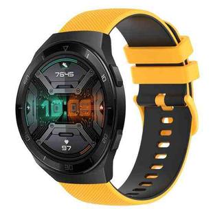 For Huawei Watch GT 2E 22mm Checkered Two-Color Silicone Watch Band(Yellow+Black)