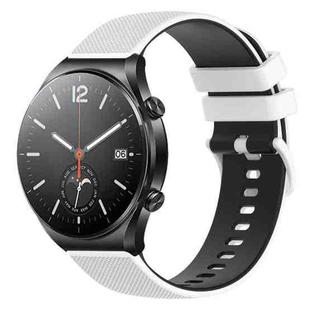 For Xiaomi Watch S1 22mm Checkered Two-Color Silicone Watch Band(White+Black)