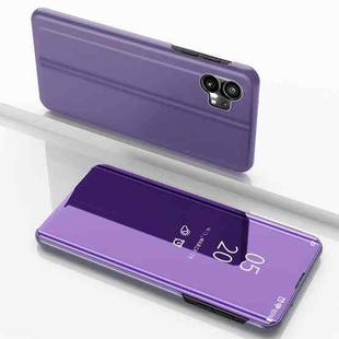 For Nohing Phone 1 Plated Mirror Horizontal Flip Leather Case with Holder(Purple Blue)