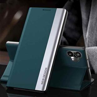 For Nohing Phone 1 Side Electroplated Adsorption Leather Phone Case(Green)