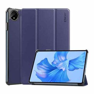 For Huawei MatePad Pro 11 2022 ENKAY Plastic Back Cover Smart Leather Stand Case(Dark Blue)