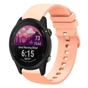 For Garmin Forerunner 255S 18mm Solid Color Soft Silicone Watch Band(Pink)