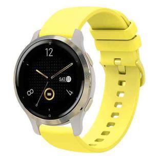 For Garmin Venu 2S 18mm Solid Color Soft Silicone Watch Band(Yellow)