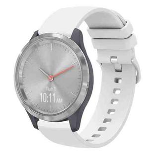 For Garmin Vivomove 3S 18mm Solid Color Soft Silicone Watch Band(White)