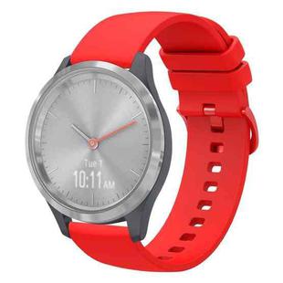 For Garmin Vivomove 3S 18mm Solid Color Soft Silicone Watch Band(Red)